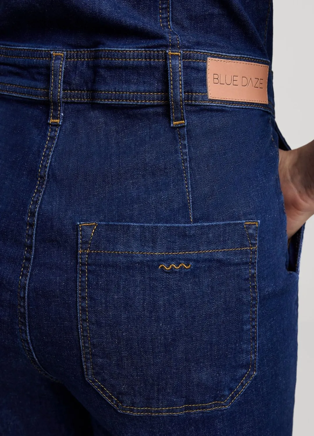 Clearance Summum Slim-Fit Denim Jumpsuit Blue