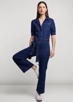Clearance Summum Slim-Fit Denim Jumpsuit Blue