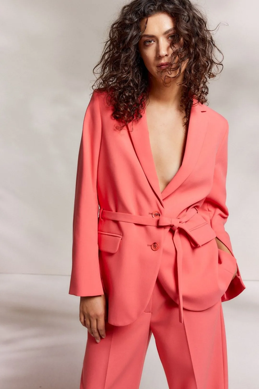 Hot Summum Soft Foam Boyfriend Blazer Pink