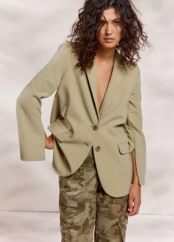Hot Summum Soft-Foam Boyfriend Blazer Green