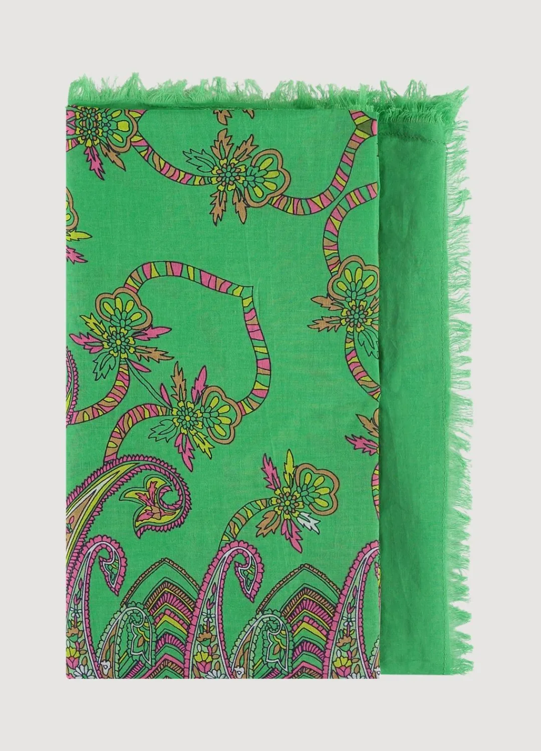 Sale Summum Square Paisley Print Scarf Green