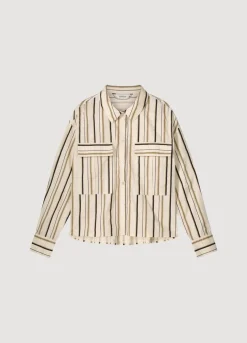 Clearance Summum Striped Blouse Creme