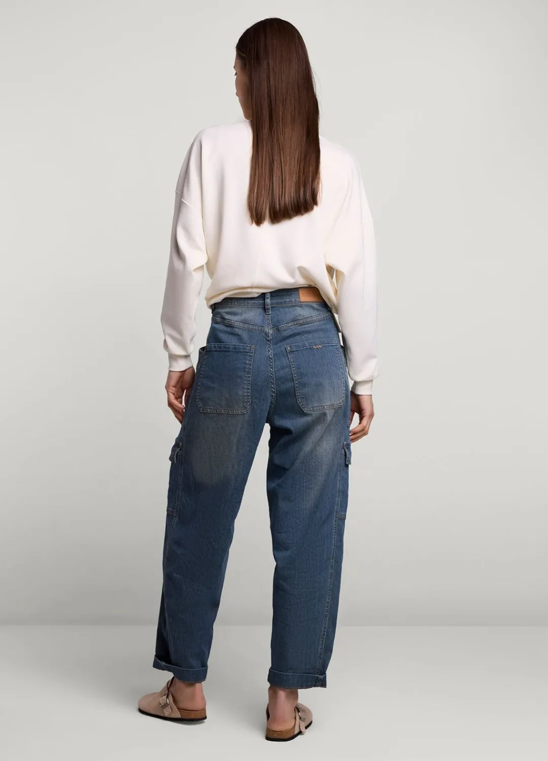 Hot Summum Striped Cargo Jeans Blue