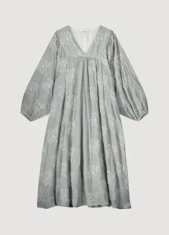 Fashion Summum Striped Dress With Flowers Creme