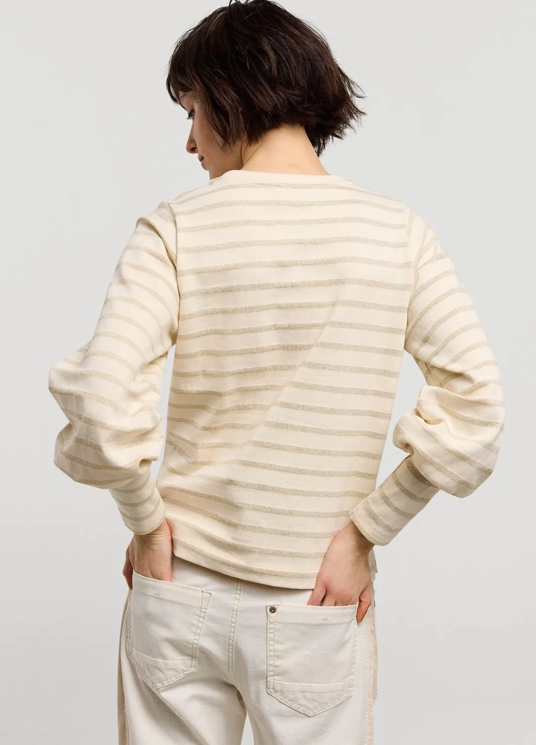 Online Summum Striped Jumper Creme