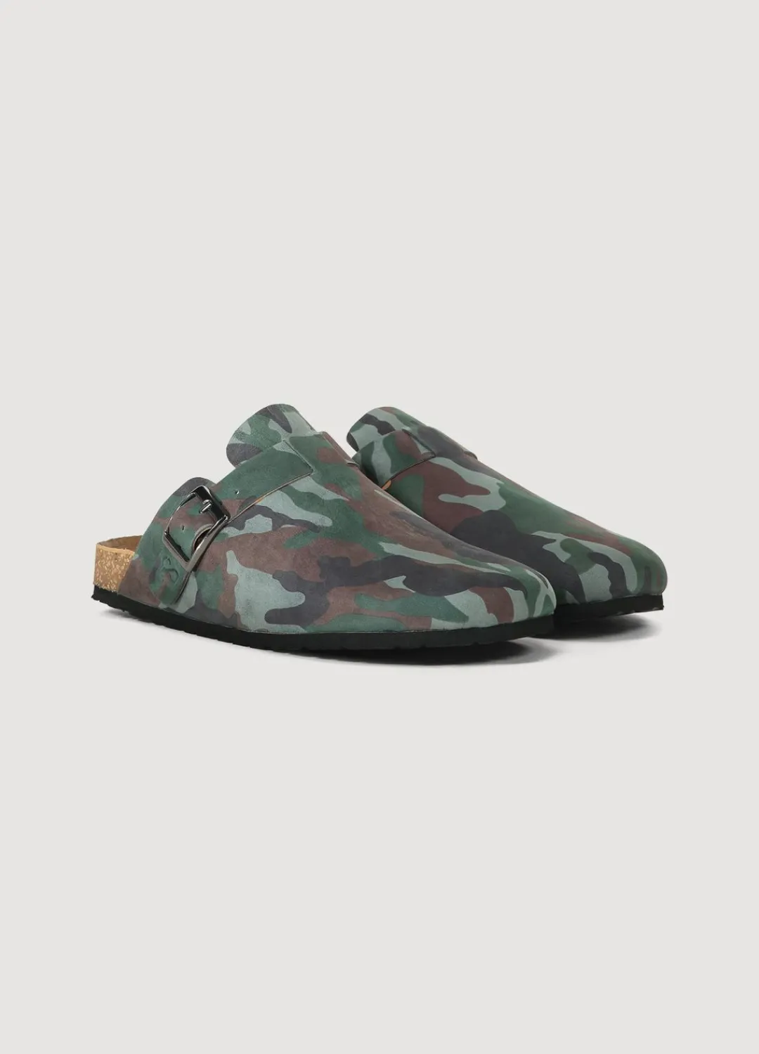 New Summum Suede Leather Clogs Multicolor