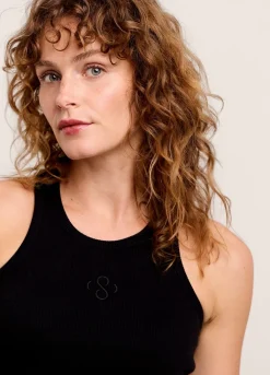 Hot Summum Halter Singlet Black