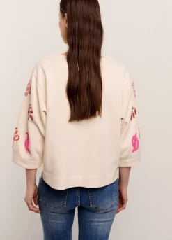 Online Summum Sweatshirt With Sequins Creme