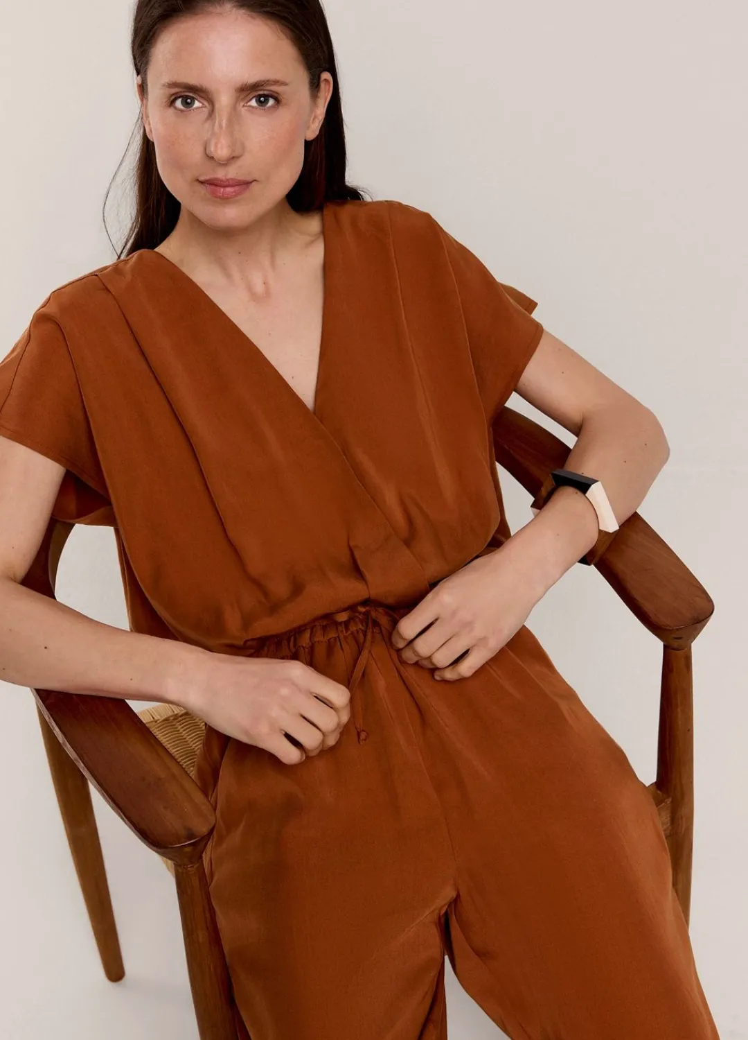 Sale Summum Tencel Jumpsuit Brown