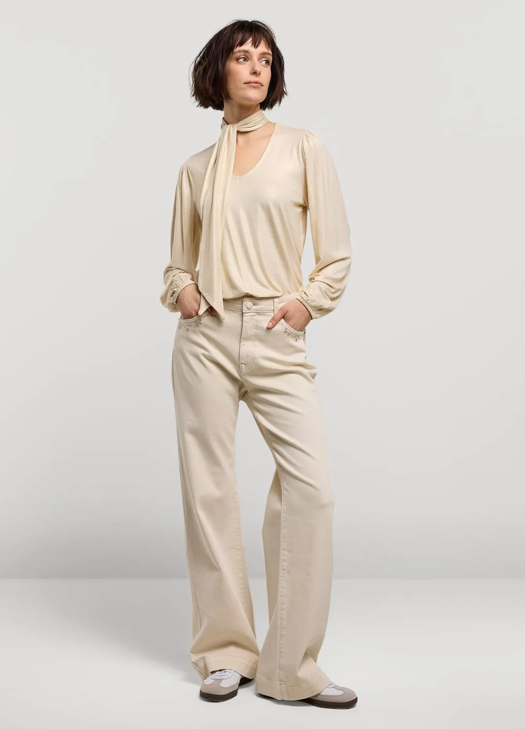 Outlet Summum Top With Detachable Shawl Creme