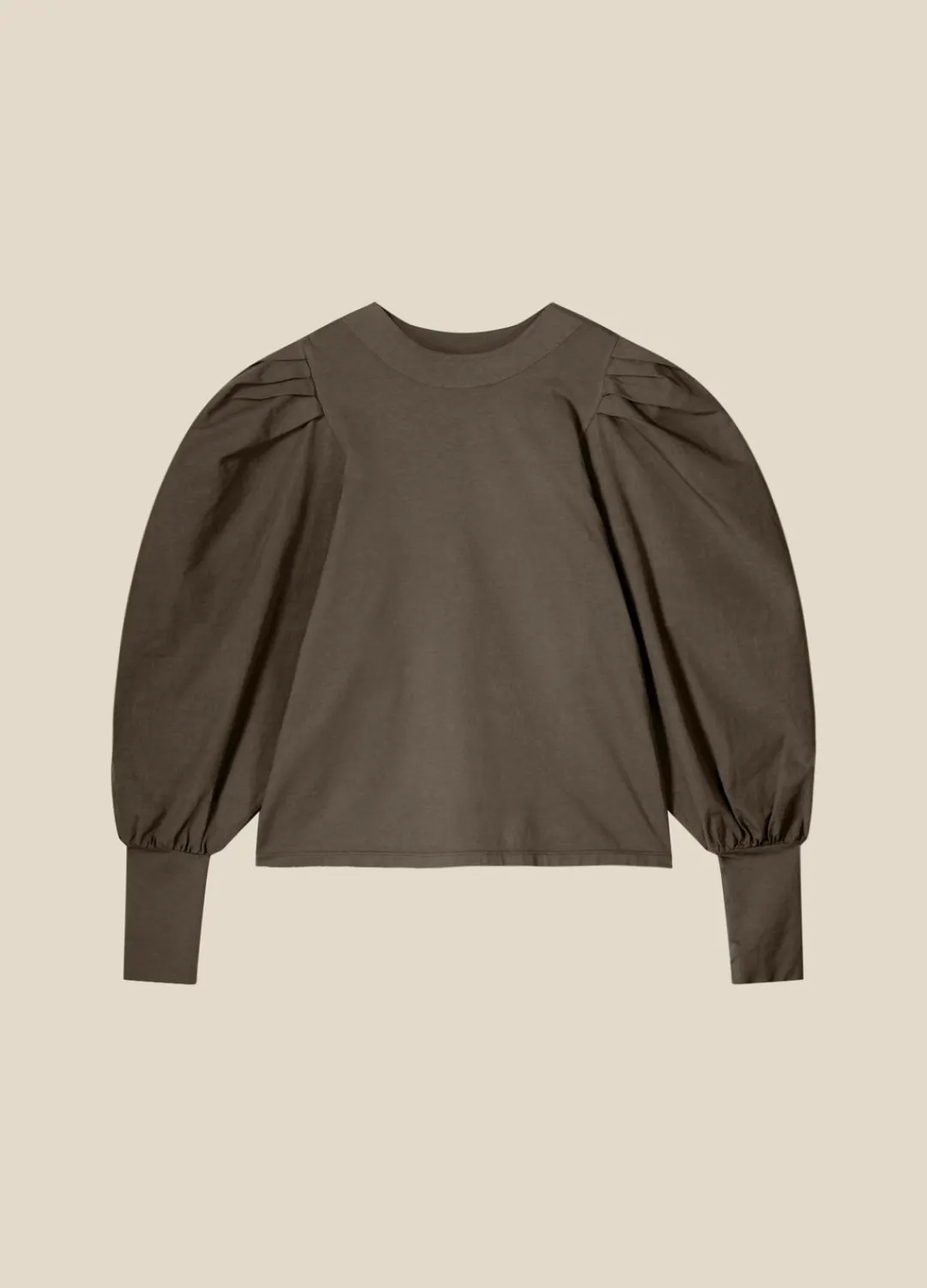 Discount Summum Top With Eye-Catching Sleeves Green