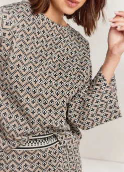 Clearance Summum Top With Jacquard Ruffles Brown
