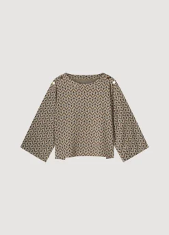 Clearance Summum Top With Jacquard Ruffles Brown