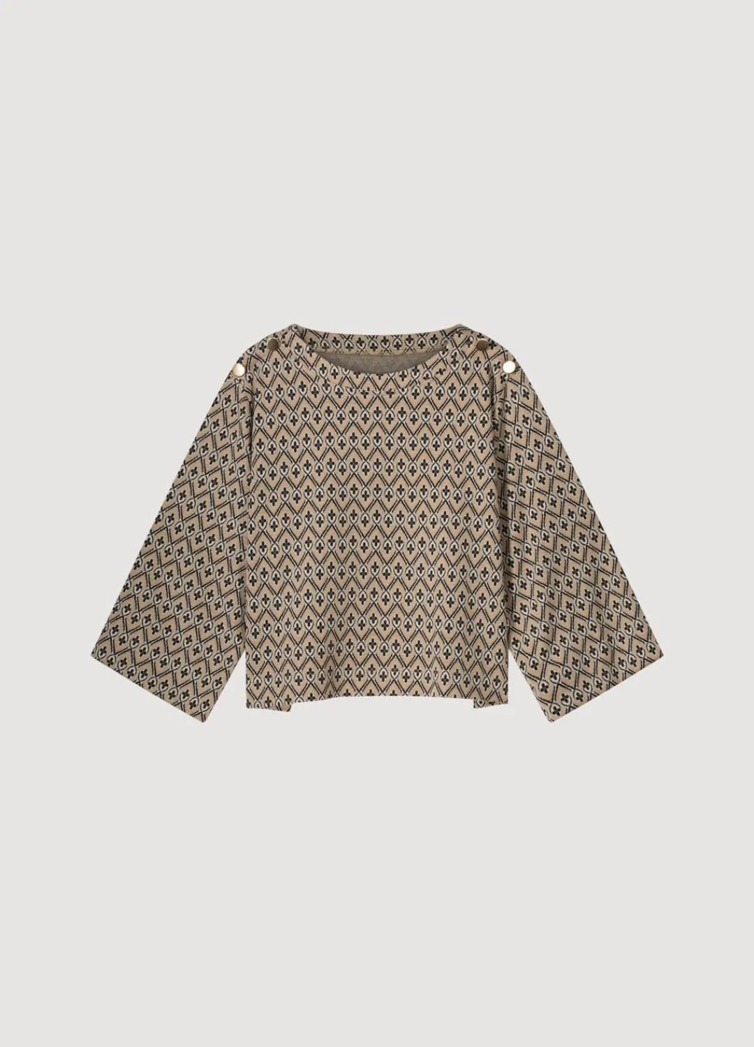 Clearance Summum Top With Jacquard Ruffles Brown