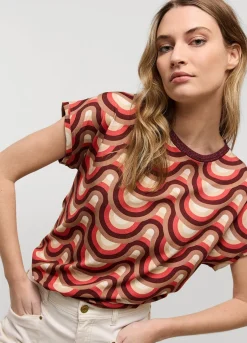Best Summum Top With Retro Print Multicolor
