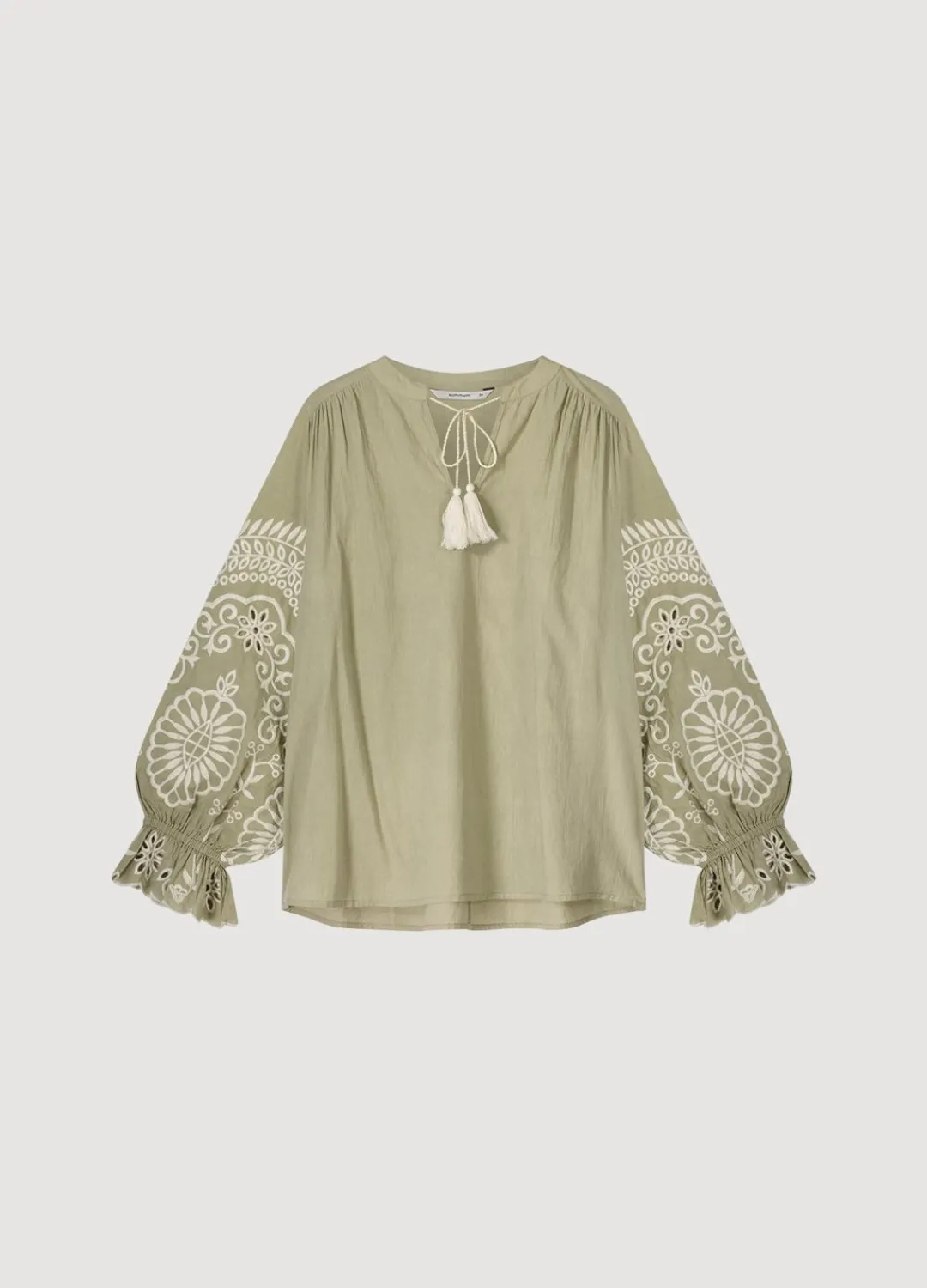 Sale Summum Top With Rich Embroidery Green