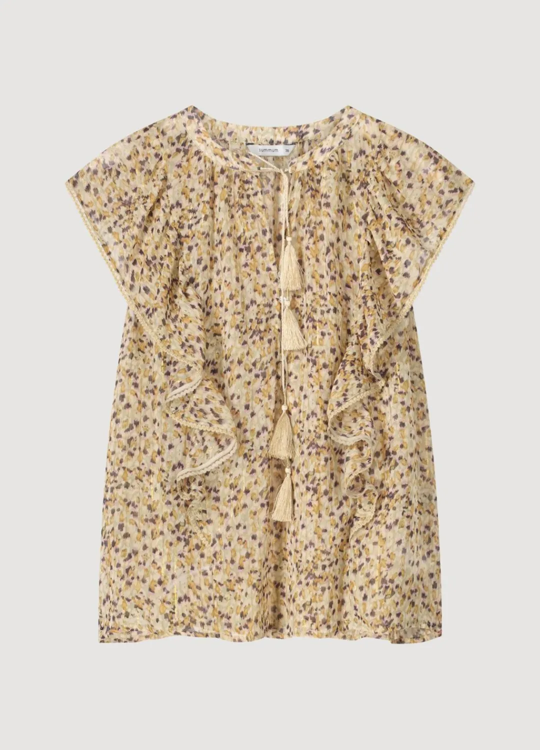 Sale Summum Top With Ruffles Creme