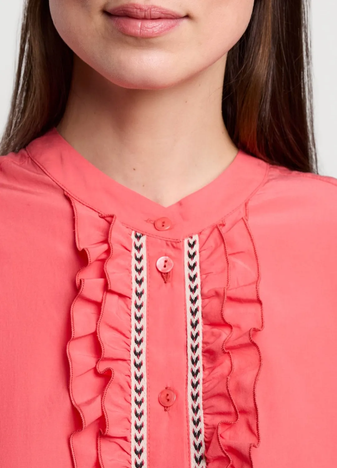 New Summum Top With Ruffles Pink