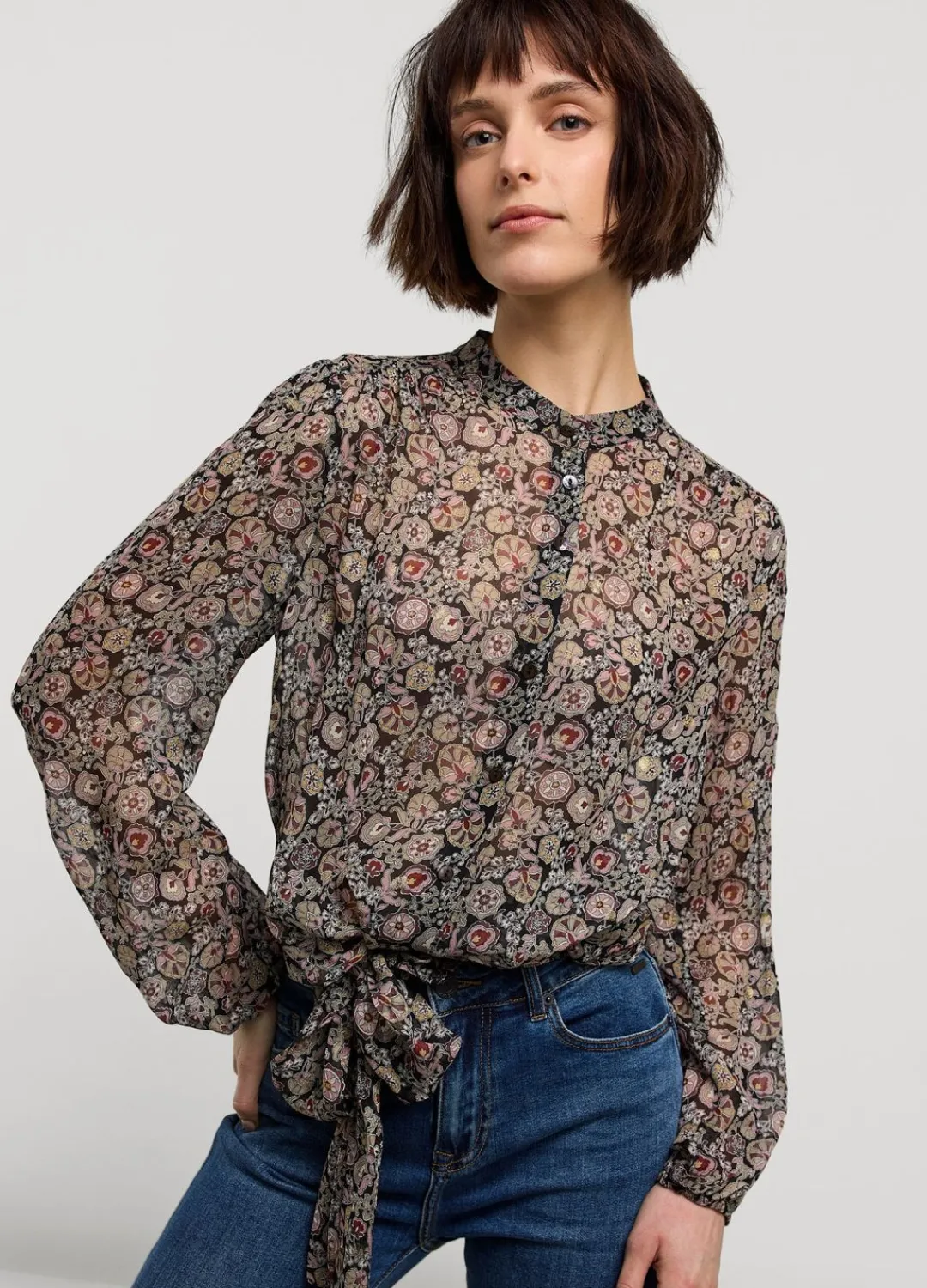 Outlet Summum Top With Waistbelt Multicolor