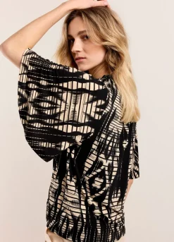 Fashion Summum Top With Wide Sleeves Black