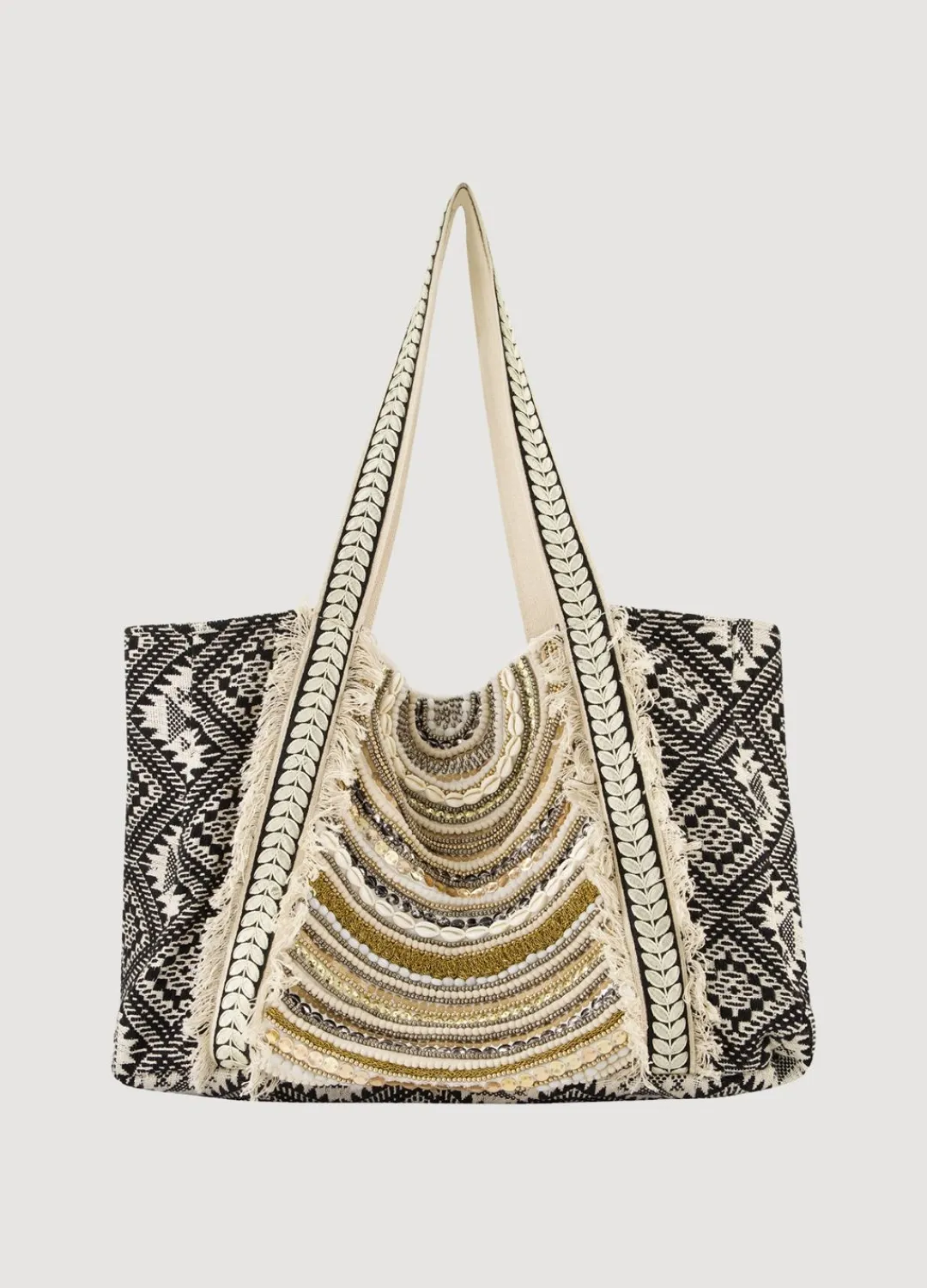 New Summum Tote Bag With Beads Black