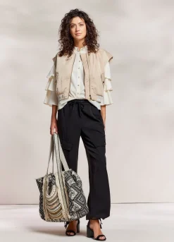 New Summum Tote Bag With Beads Black