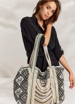 New Summum Tote Bag With Beads Black