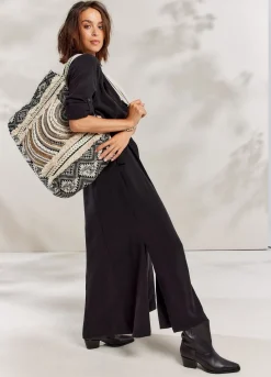 New Summum Tote Bag With Beads Black