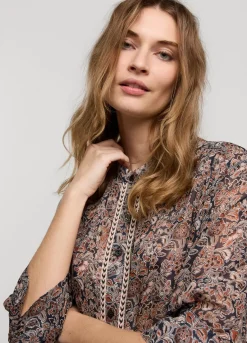 Best Summum Transparante Blouse Bloemenprint Blue