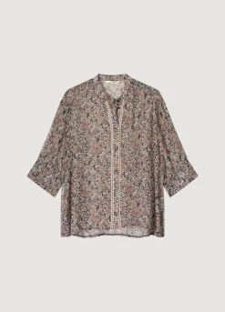 Best Summum Transparante Blouse Bloemenprint Blue