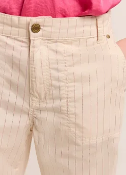 Online Summum Trousers With Metallic Stripe Creme