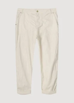 Online Summum Trousers With Metallic Stripe Creme