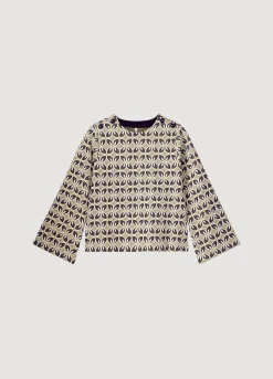 New Summum Trumpet-Sleeve Top Brown