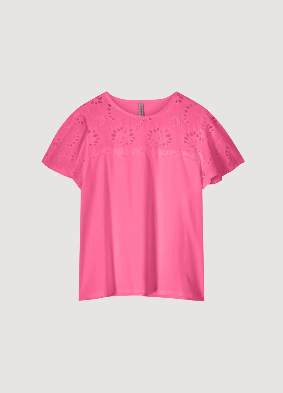 New Summum T-Shirt With English Embroidery Pink