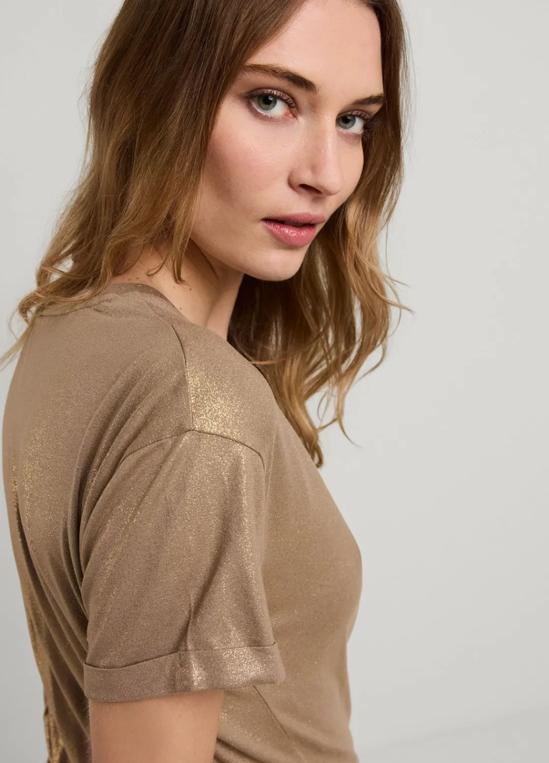 Clearance Summum T-Shirt With Glitter Coating Grey