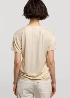 Sale Summum T-Shirt With Glitter Coating Creme