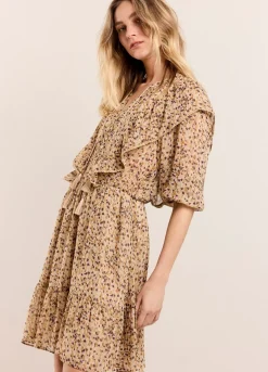 Hot Summum Voile Dress With Ruffles Creme