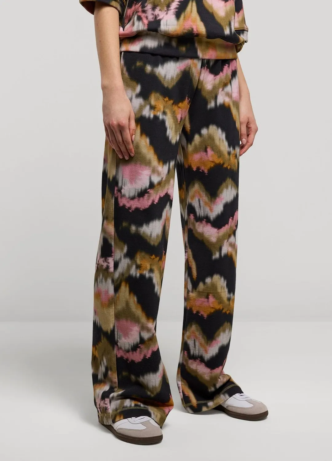 Outlet Summum Watercolour Print Trousers Multicolor