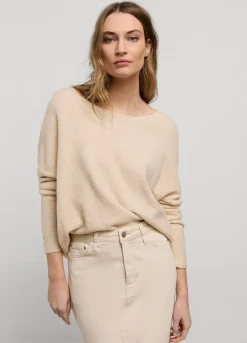 Sale Summum Wide Boat-Neck Jumper Creme