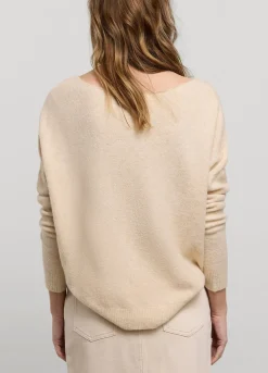 Sale Summum Wide Boat-Neck Jumper Creme