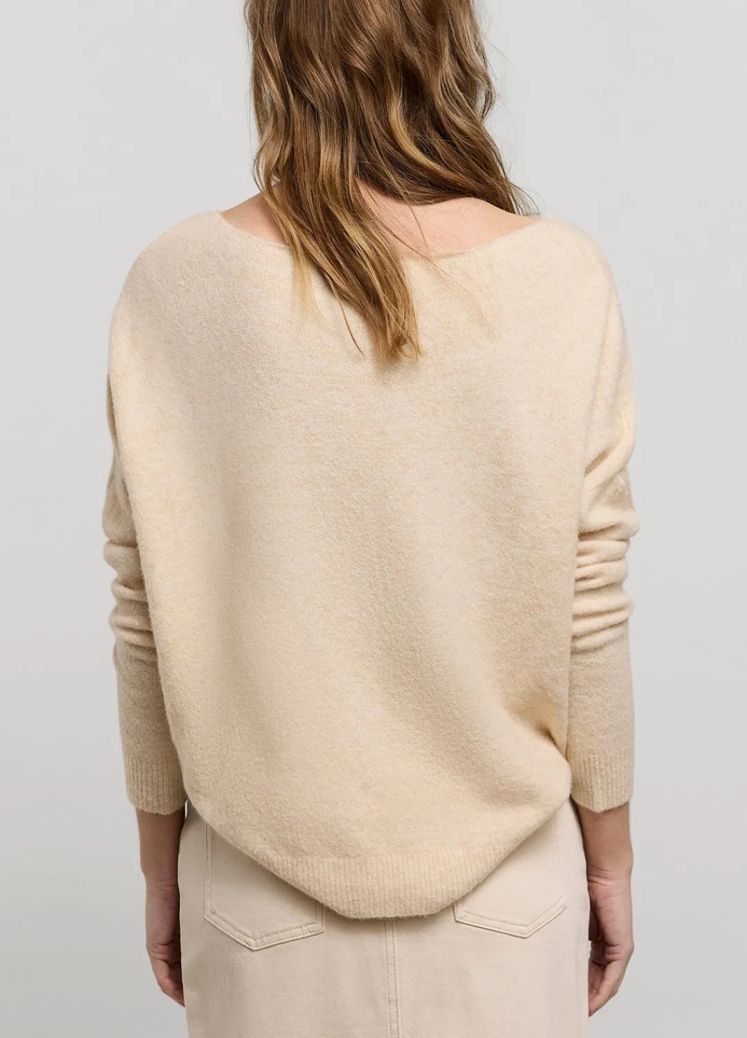Sale Summum Wide Boat-Neck Jumper Creme