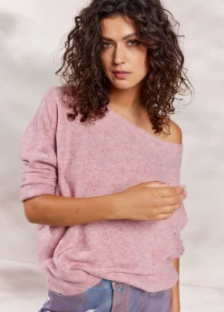 Sale Summum Wide Boat-Neck Jumper Pink