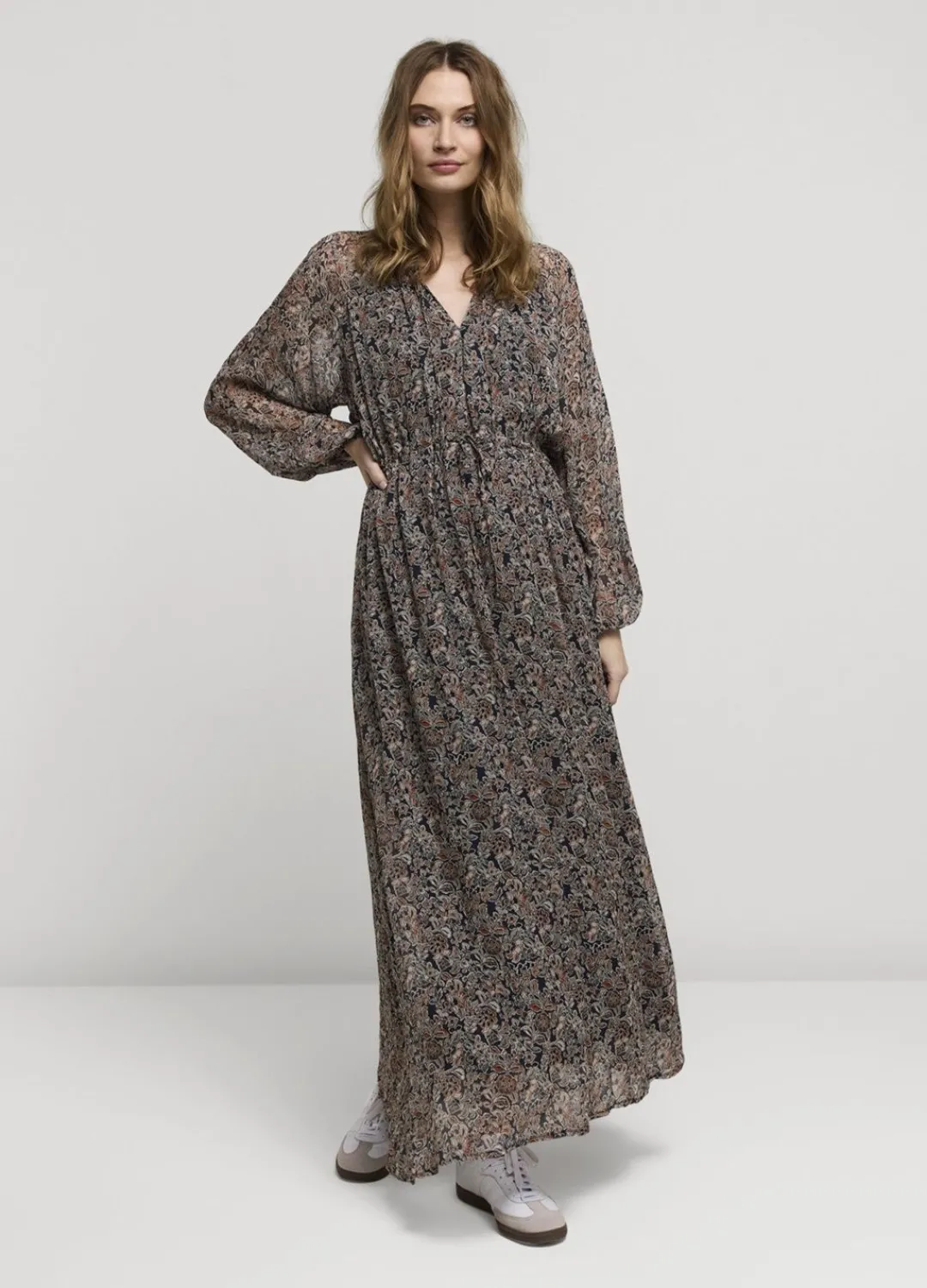 Outlet Summum Wide Dress With Floral Print Blue