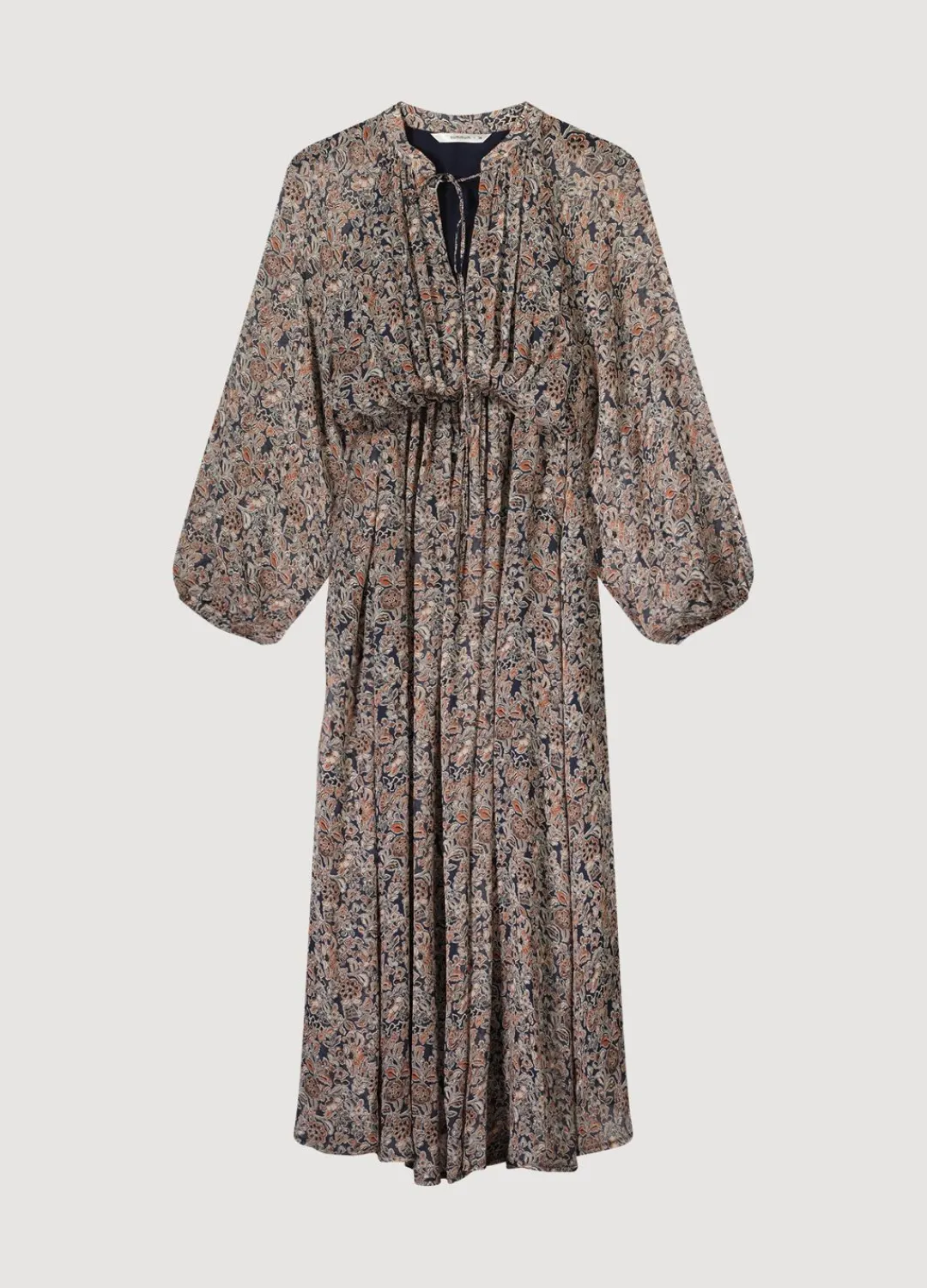 Outlet Summum Wide Dress With Floral Print Blue
