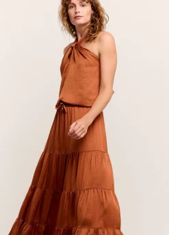 Discount Summum Wide Tiered Skirt Brown
