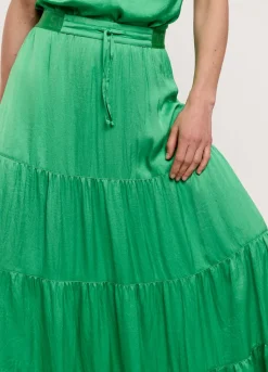 New Summum Wide Tiered Skirt Green