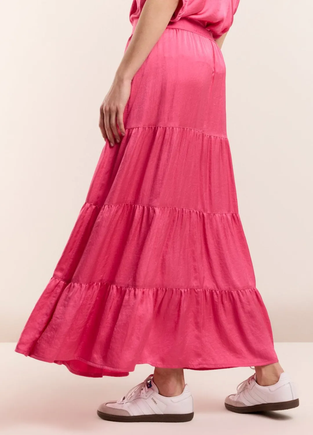 Outlet Summum Wide Tiered Skirt Pink