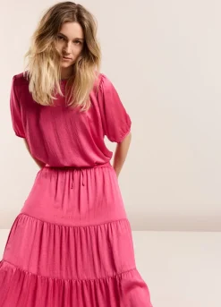 Outlet Summum Wide Tiered Skirt Pink