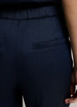 Fashion Summum Wide-Leg Linen Trousers Blue