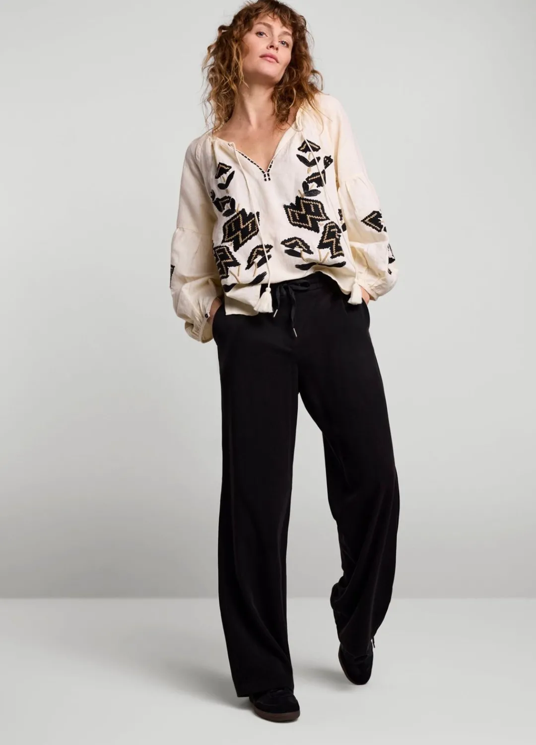 Clearance Summum Wide-Leg Trousers Black